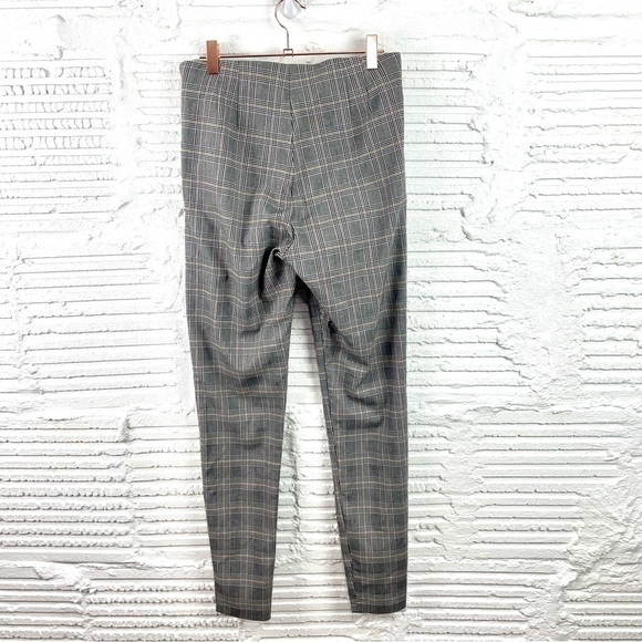 Zara Gray Plaid High Waist Flat Front Skinny Trousers Academia University SZ M - Picture 8 of 13
